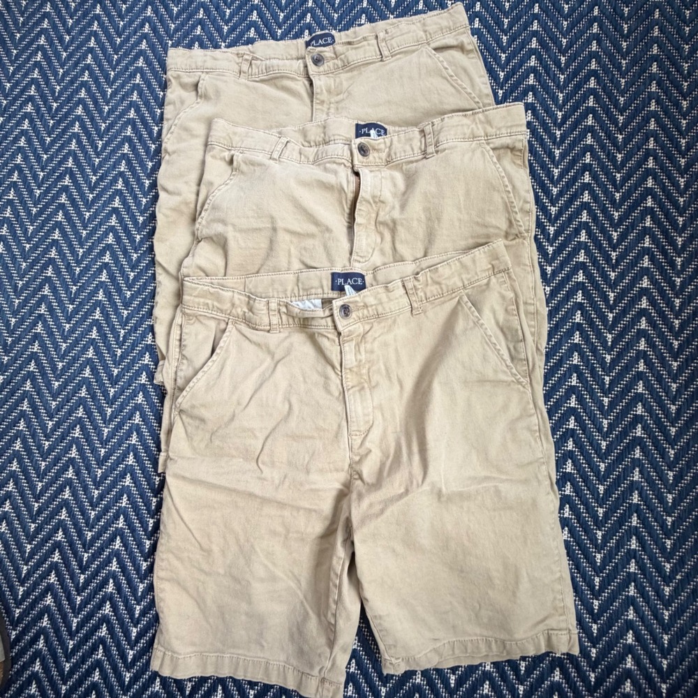 The Childrens Place Chino Shorts Kids Size 14 Husky Tan Khaki 3 Pack Bundle Lot